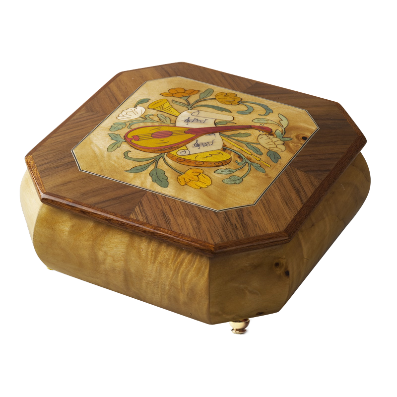 Lehman Wooden Case Bark Embedded 8 Sound Music First Jewelry Box Creative Gift Group Purchase Wedding Anniversary Custom Gift