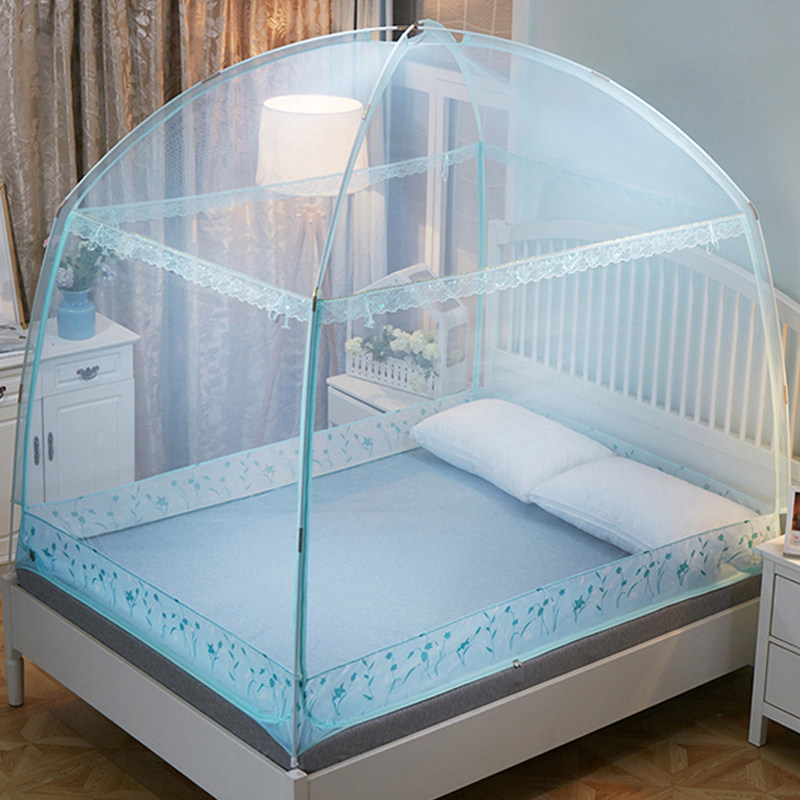 Yurt mosquito net 1.2m bed summer fully enclosed zipper type 1.5m1 .8m bed home 2m anti-drop bracket