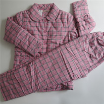 Dali pajamas womens winter three layers of warm thick cotton cotton ladies thick home clothes Plaid long sleeve trousers