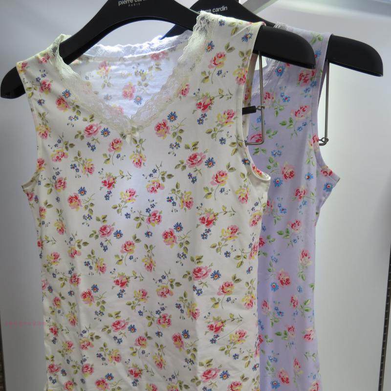 Ms. Pilkaden's cotton Modale elastic printed vest with undercoat PB12907