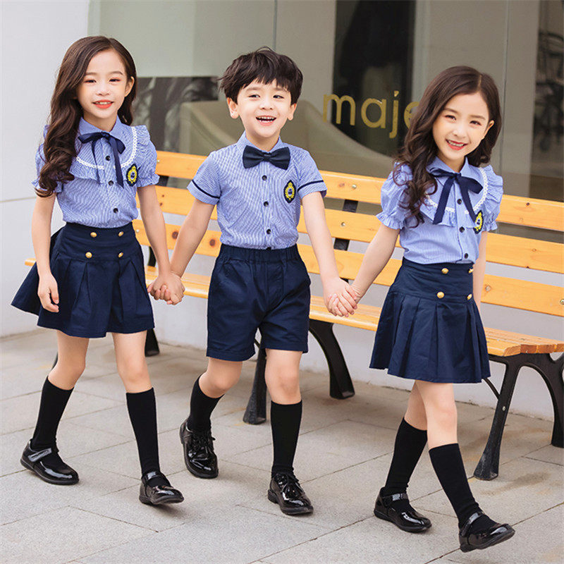 Kindergarten uniforms, summer clothes, elementary school students, school uniforms, British college style performances, children's class clothes, summer suits, graduation photos