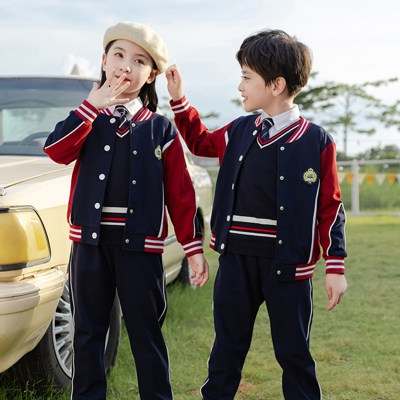 Kindergarten Garden Clothing Spring Autumn Clothing Ingléen Feng First Grade Sports Children School Uniforms Suit Elementary School Students Class Three Sets