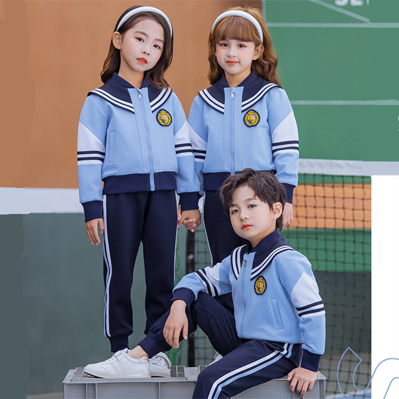 Kindergarten garden uniform spring and autumn clothing British style three-piece set first grade children's class uniform primary school uniform autumn suit