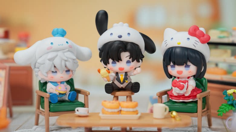 Official Link Click x Sanrio Sweet Time mini figure Qiao Ling and Hello Kitty pair