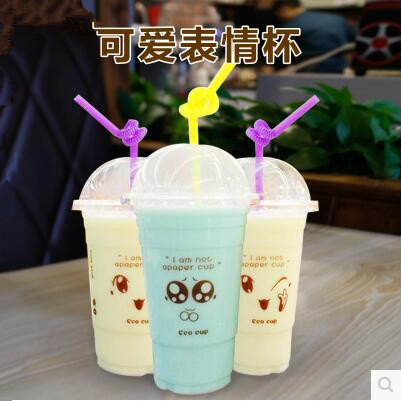 95 caliber milk tea cup 700ml thickened disposable beverage cup plastic soy milk cup 500 hot and cold beverage packaging cup