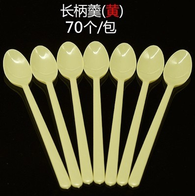 10 packs of free shipping disposable plastic spoon long handle sand ice spoon large ice cream spoon shaved ice spoon 80 pieces