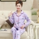 Bộ đồ ngủ cho mẹ mùa xuân và mùa thu cotton dài tay phù hợp với người trung niên và cỡ lớn 200 kg dịch vụ gia đình trung niên - Giống cái