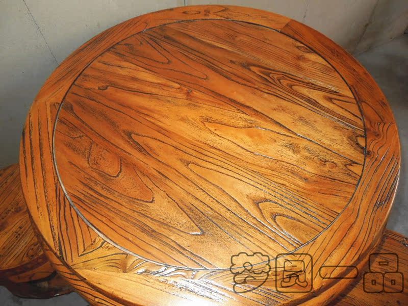 Đồ cổ Trung Quốc cũ elm đồ ăn gỗ rắn và bàn ghế kết hợp bàn ăn tối nhà hàng nhà hàng bàn tròn nhà - Bàn trà bàn sofa chân sắt