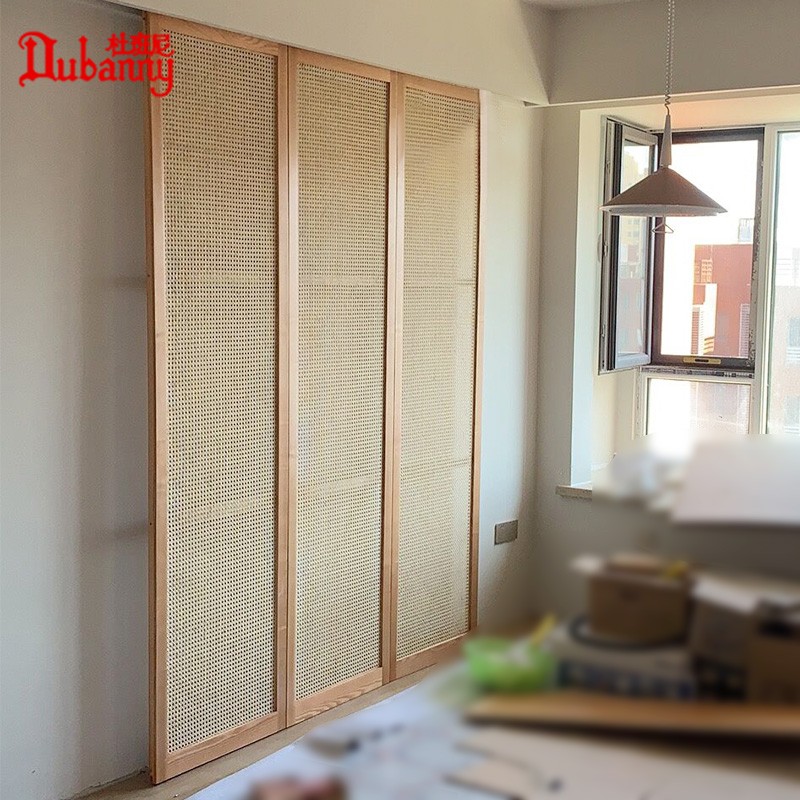 Ramen rattan woven screen folk wood rattan door hotel tea building day-type moving door decorated with suspended ceiling rattan chic screen