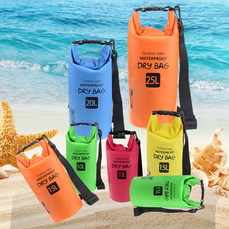 Outdoor waterproof bag Waterproof bag storage bag Sports waterproof barrel Swimming beach floating diving backpack 10-25L