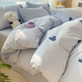 Дисней, хлопковый комплект, простыня, пододеяльник, покрывало, 4 предмета, с вышивкой