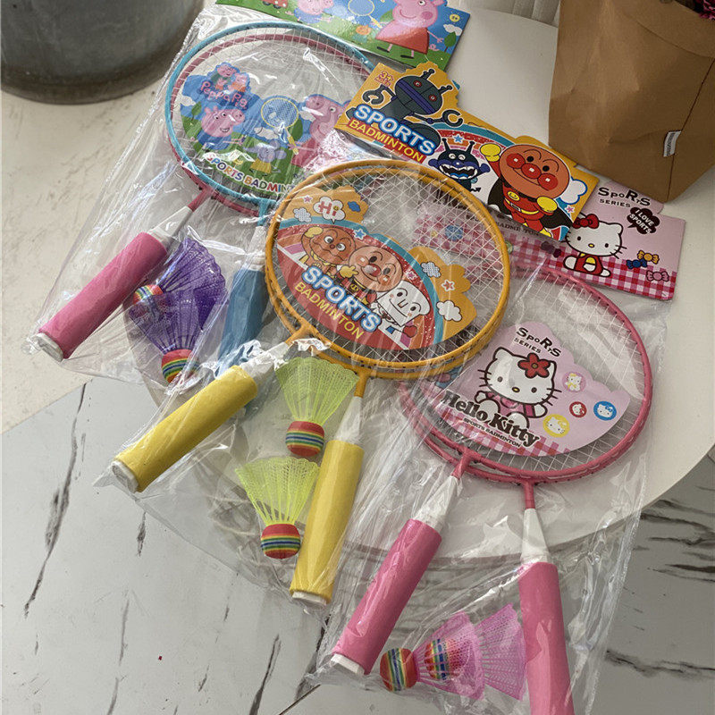 Safe and fun to design a child cartoon Japanese face ultra outdoor sports badminton racket for baby