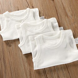 Pure cotton sleeveless vest baby suspended children's clothing underwear boys and girls wearing white inside in the bottom