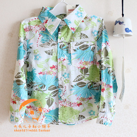 Crown special offer 2021 spring thin section children's clothing autumn clothing boys cotton shirt (100-130 yards)