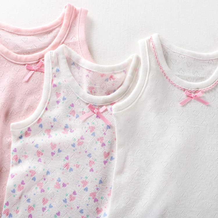 Pure cotton CHAO thin summer children suit small vest girl baby girl with sleeveless T-shirt sling girl mesh