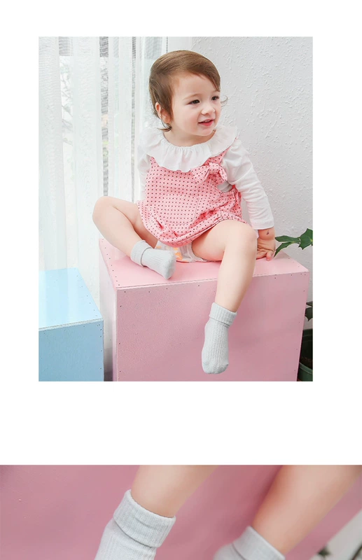 Vớ trẻ em móc móc vớ bé mới màu rắn không xương đôi vớ trượt kim