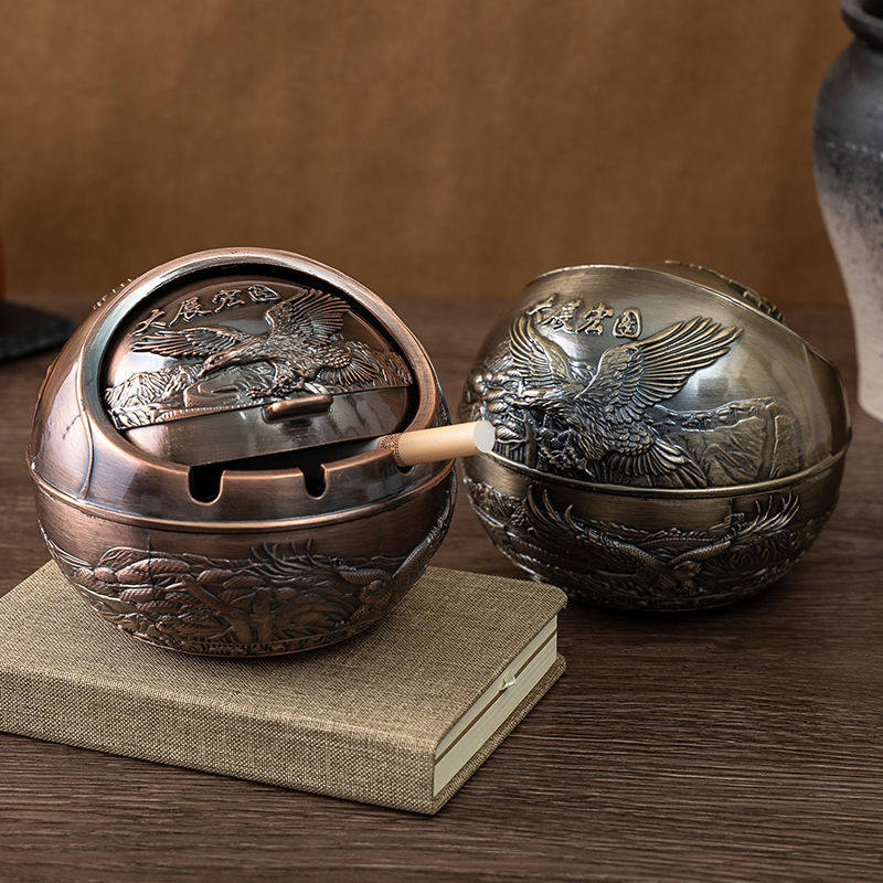 Metal retro-fashion anti-fly ash ash household dining room bedroom office bar overturned cylinder