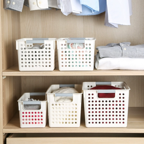 Японская универсальная пластиковая корзина для хранения, ручка, система хранения, увеличенная толщина