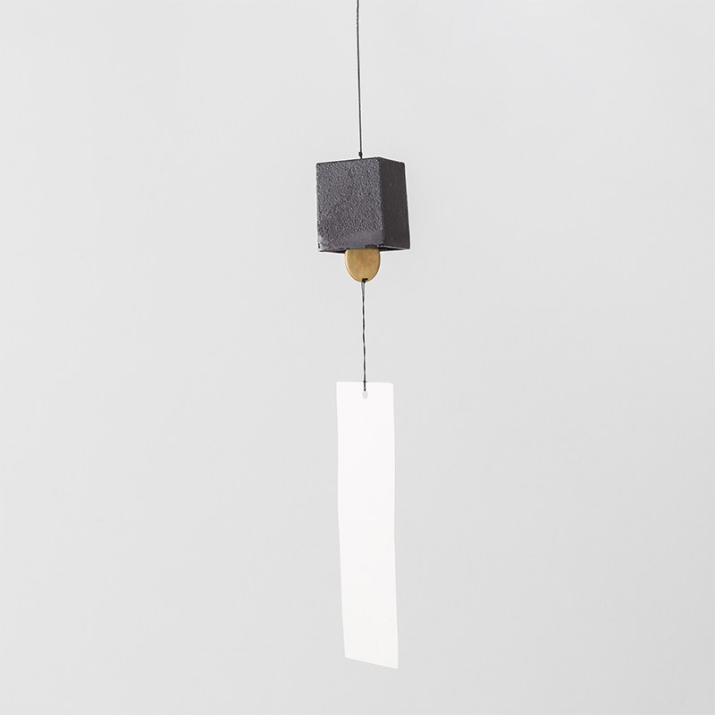 MUMO wood ink square round wind bell white mouth iron wind bells simple cast iron hand hanging decoration