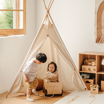 MUMO Wood Ink Children Tents Male And Female Children Indoor Games Toy House Solid Wood Containing small houses