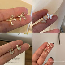 Personality 100 hitch butterfly knot ear nail small earrings 2021 New Chains Superior senses girls ear decoration light and luxurious