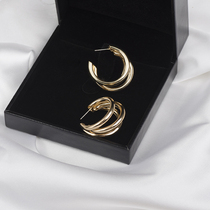 Cold wind personality metal circle earrings exaggerated earrings female temperament European and American big name multi-layer earrings earrings
