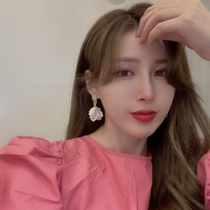 S925 silver needle Japanese and Korean shell crack resort summer petal flower earrings ear ornaments exaggerated personality female earrings