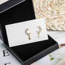 Earrings female sterling silver star moon earrings earrings earrings simple cold wind small mini anti-allergic nail small earrings