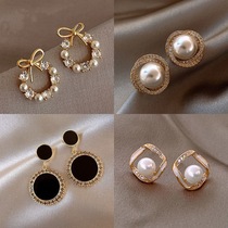 Luxurious 100 Hitch Pearl Earrings South Korea Nets Red Temperament Silver Earrings Superior Atmospheric Earrings 2021 New Wave