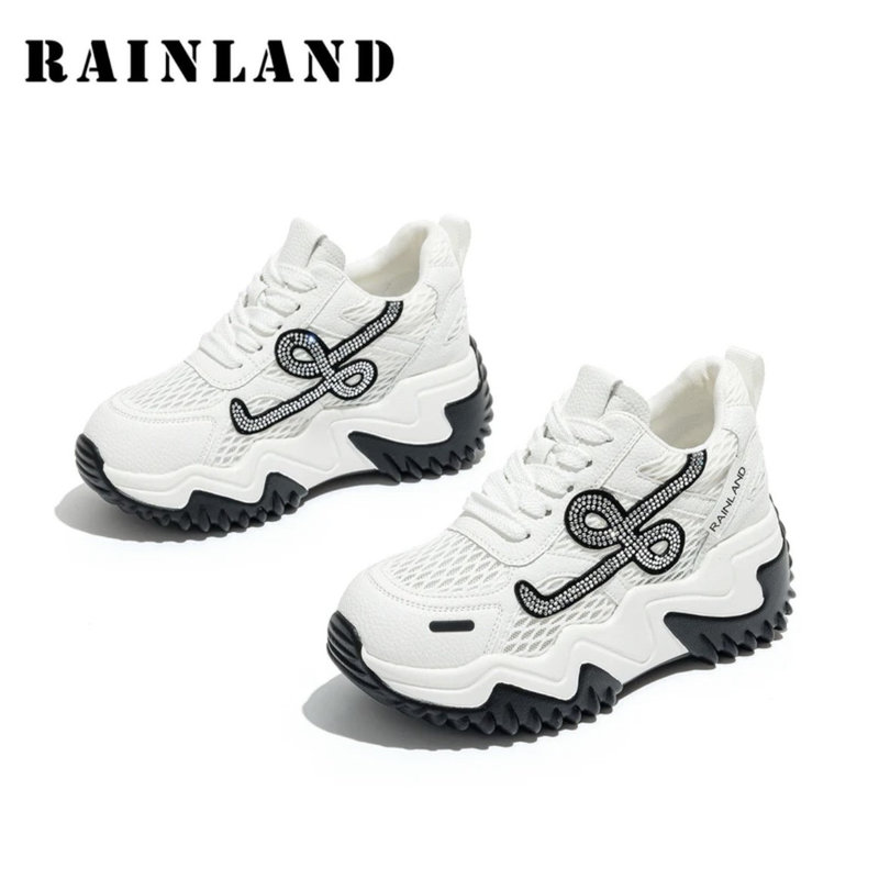 Mesh Breathable Women's Shoes 2026 Spring and Summer New Platform Sports Casual Shoes Soft Sole Non-Slip Thick Sole Height-Increasing Dad Shoes