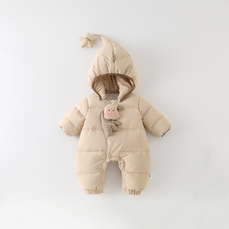 Baby down Jumpsuit Super Cute Star-Shaped Hooded down Jacket for Boys and Girls, Winter Thickened Warm and Cold-Proof Clothing
