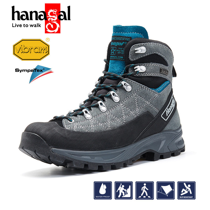 Hugo Four Seasons Outdoor Hiking Boots Climbing Shoes Full Waterproof Breathable Shoes Snow Mountain Middle and High State Shoes Winter Warm V Bottom