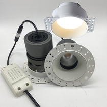 Borderless spotlight LED embedded 12W hotel anti-glare opening 8CM living room ceiling invisible embedded downlight