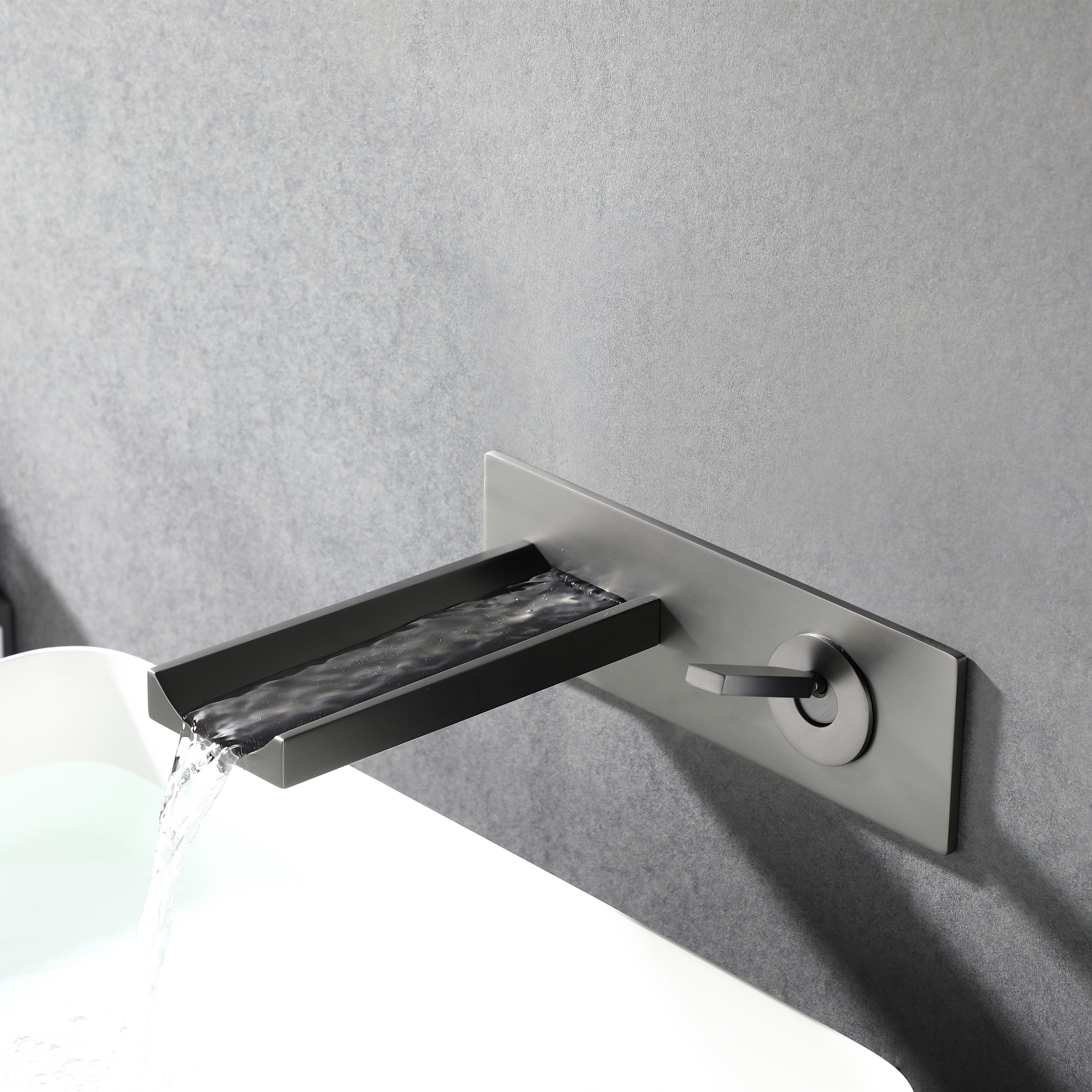 All copper gold hot and cold into the wall type dark washbasin faucet sink washbasin bathroom faucet