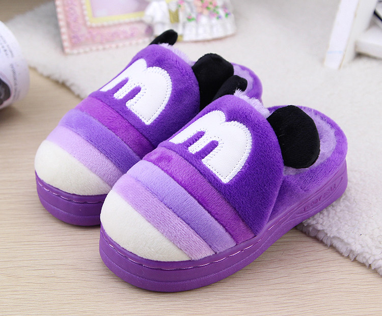 Pantoufles enfants en suède pour hiver - semelle caoutchouc - Ref 1005581 Image 15