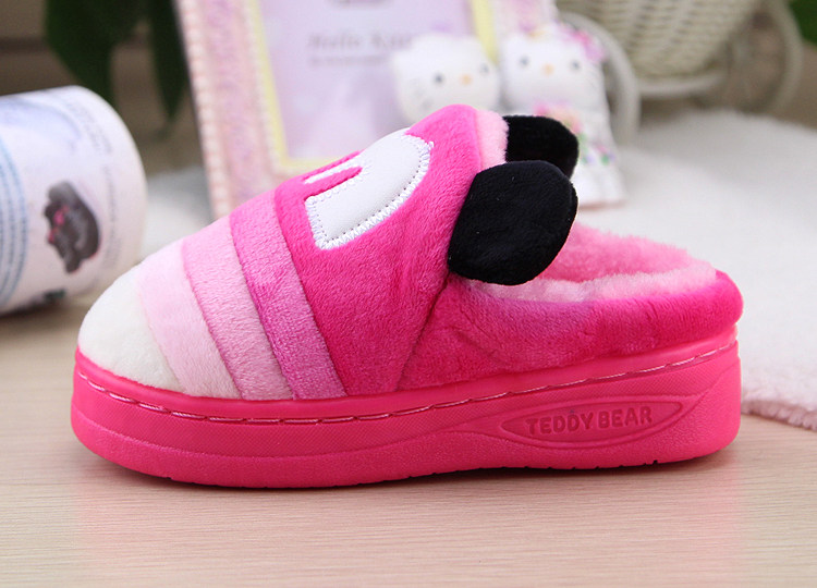 Pantoufles enfants en suède pour hiver - semelle caoutchouc - Ref 1005581 Image 14