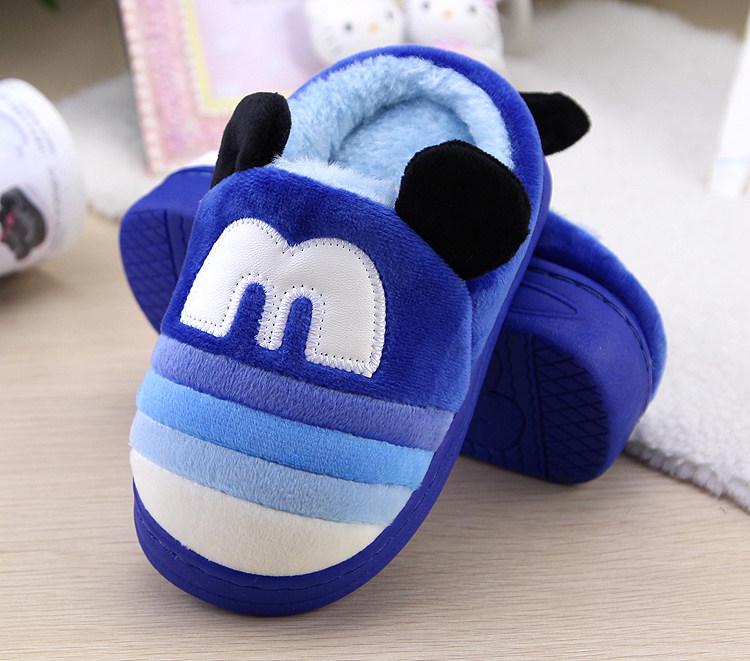 Pantoufles enfants en suède pour hiver - semelle caoutchouc - Ref 1005581 Image 7