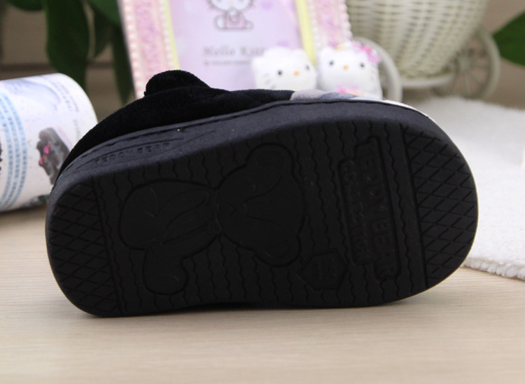 Pantoufles enfants en suède pour hiver - semelle caoutchouc - Ref 1005581 Image 26