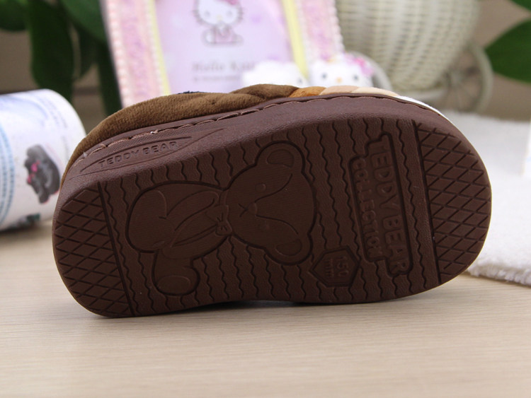 Pantoufles enfants en suède pour hiver - semelle caoutchouc - Ref 1005581 Image 22