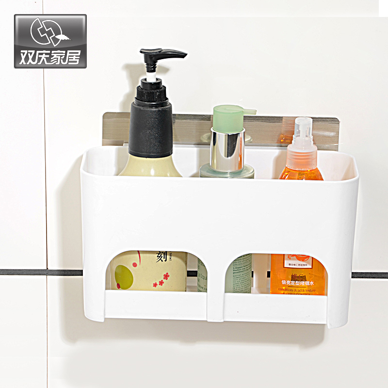 Shuangqing kitchen powder room strong viscose shelf free punch bathroom shower rack bathroom wall storage shelf