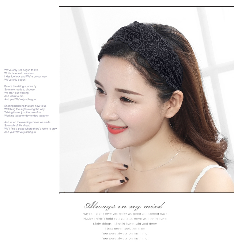 Hàn Quốc rộng vành ren headband kẹp tóc với headband không trơn trượt tóc Phụ kiện tóc dải tóc lông nữ đầu tóc xoăn - Phụ kiện tóc dây buộc tóc cổ trang