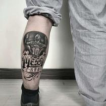 (A copy of 2) football Paris Barcelona Messi foot neck tattoo sticker waterproof long-lasting mens net red ins Wind