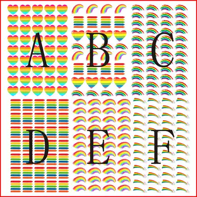 Love heart shaped rainbow star tattoo stickers custom sports flag face stickers come on rainbow tattoo stickers customized