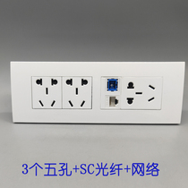 Model 118 large 10AW five-hole SC fiber optic Category 5e network 3 five-hole power module flange panel