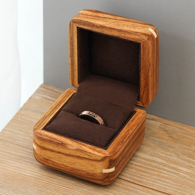 African rosewood ring box Solid wood proposal diamond ring box Wooden wedding ring box Wedding ring box Collection storage box