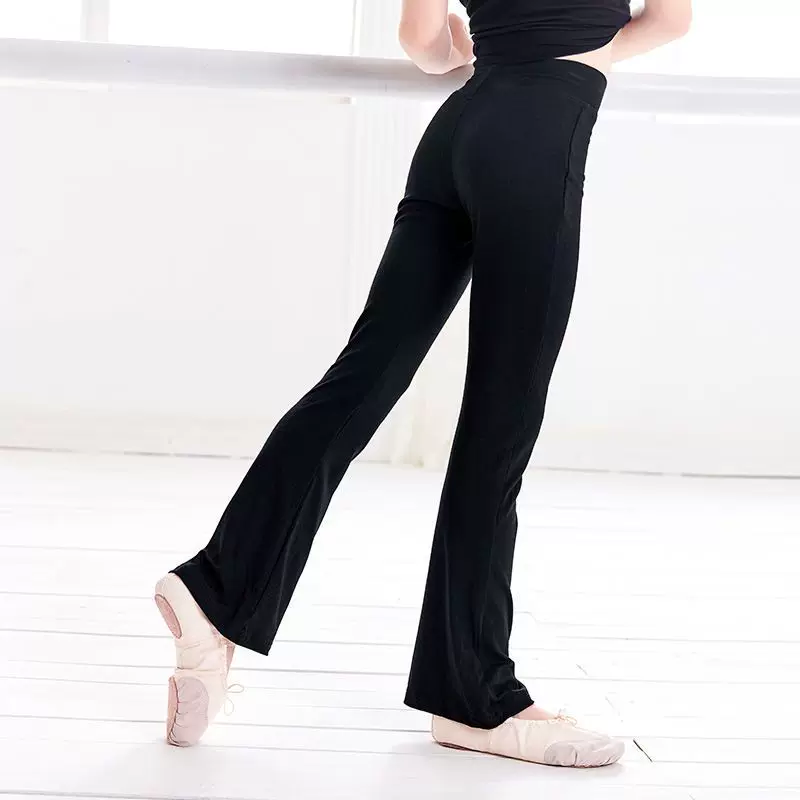 听海 Black thin children's summer Chinese flared trousers