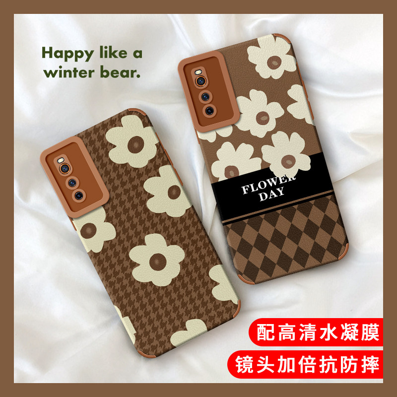 Apply VIVOIQOONEO5 vitality Edition mobile phone protection shell VIVO new IQOOZ3 anti-fall NEO3 full package Z1 tide ins wind U3 fashion gust flower pupil eye