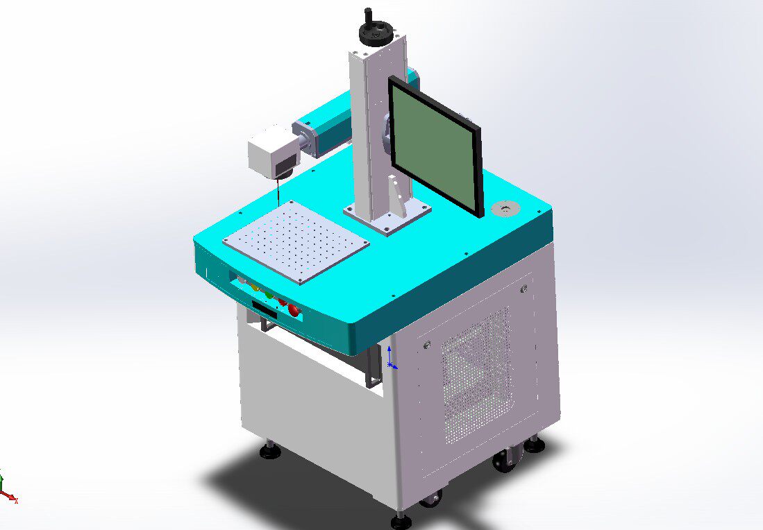 Simple laser engraving machine 3D model drawing X_T format
