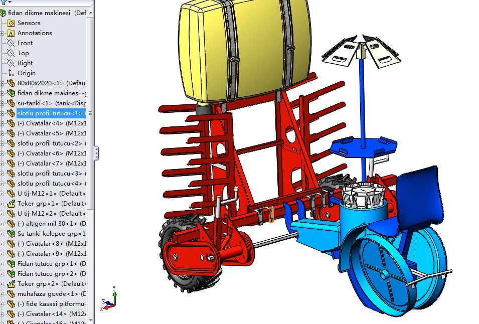 Agricultural mechanical design drawings SolidWorks modeling IGS format Agricultural machinery equipment facility design drawings