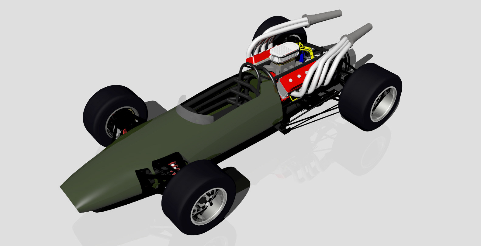Open-wheeled racing styling three-dimensional modeling drawings stp and igs format